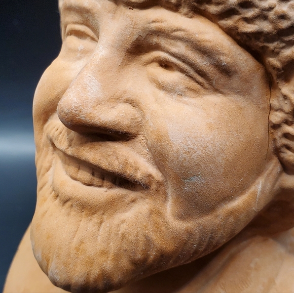 Bob Ross Artist Vintage Look Terracotta Redware Clay Chia Pet Pottery Head Bust - Picture 9 of 11